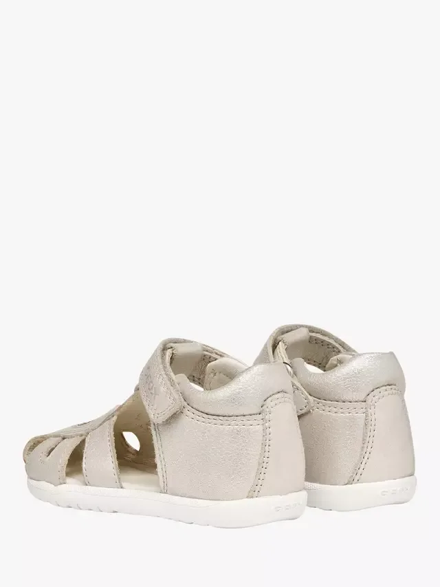 Детские сандалии Baby Macchia Heart First-Steps, бежево-платиновый цвет Geox — фото 4