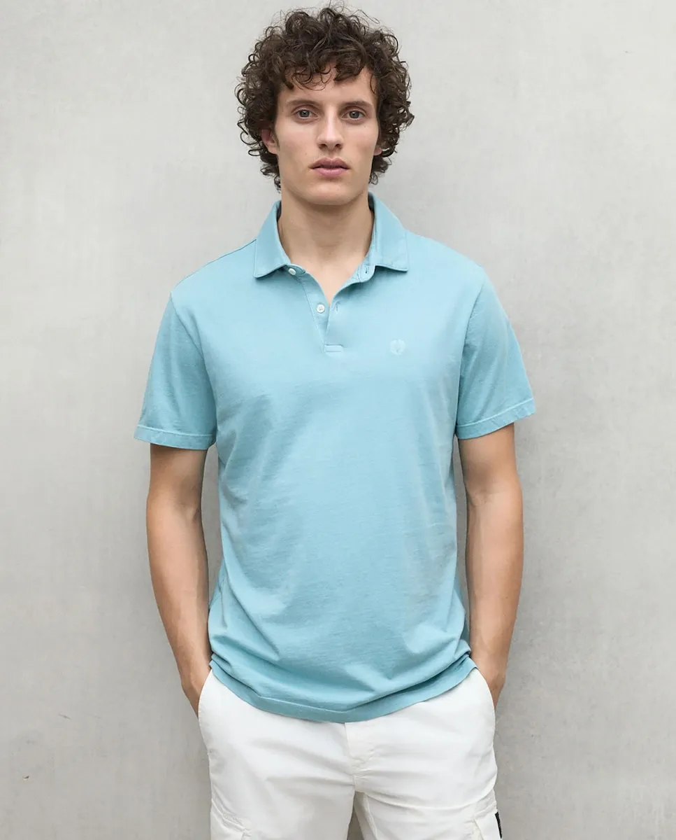 

Мужская рубашка поло с короткими рукавами, воротником-стойкой и застежкой на пуговицы Ecoalf, зеленый