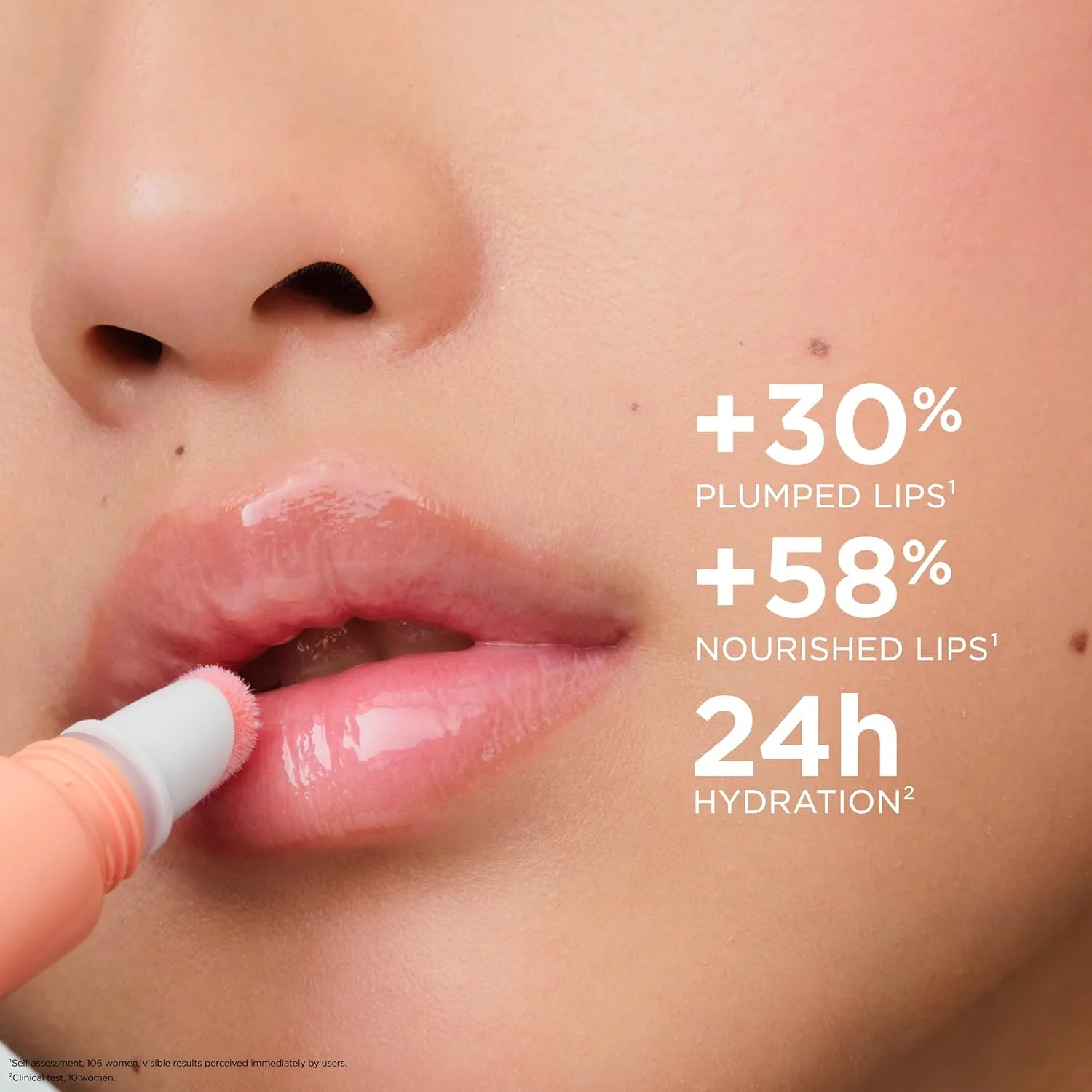 Блеск для губ Clarins Lip Perfector | Увлажняющий и придающий объем губам пептидный блеск | Мгновенный блеск с полупрозрачным мерцающим финишем | Нелипкая текстура с ароматом ванили | 0,35 унции, 02 Apricot Shimmer - Milky Peach — фото 3