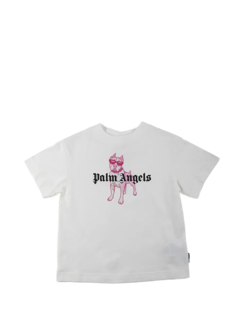 Футболка с принтом собаки Palm Angels Kids, белый
