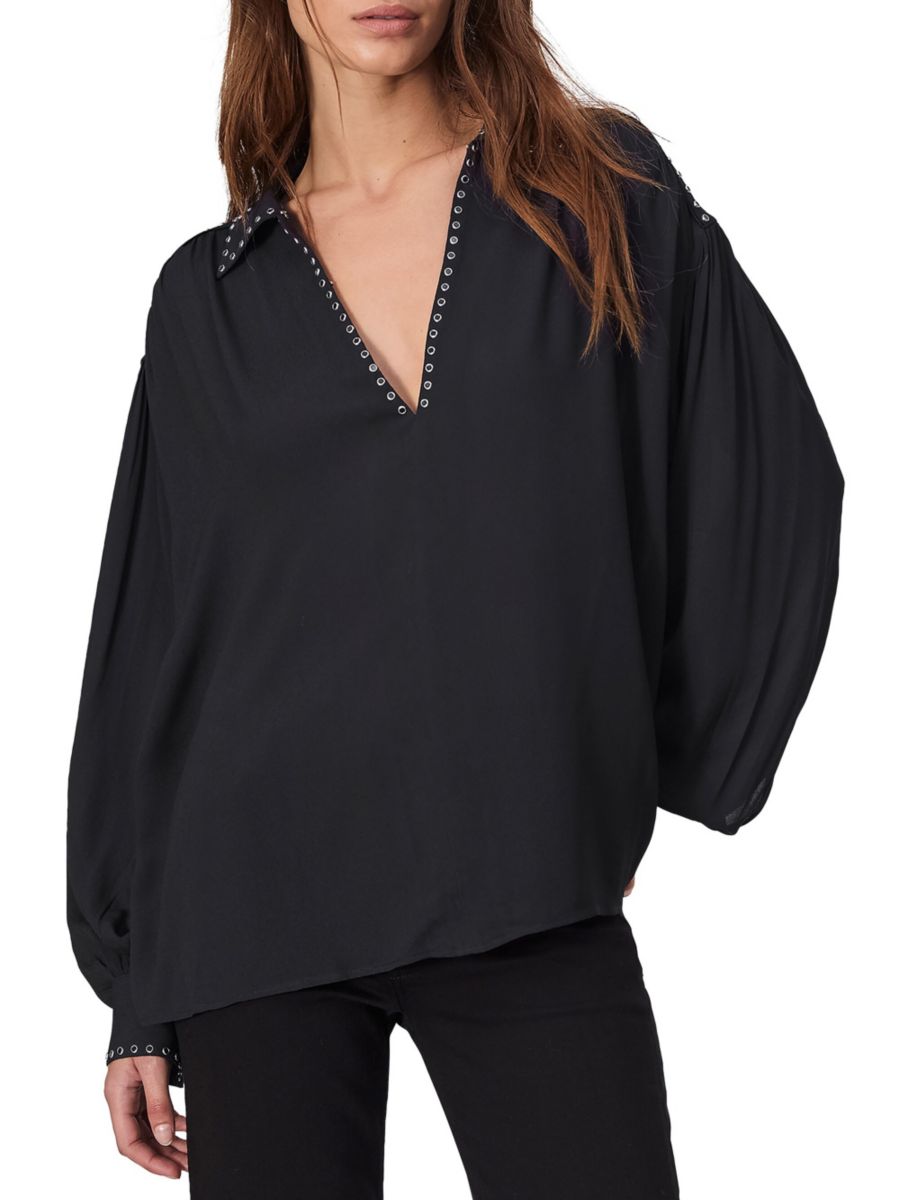 

Блузка с длинными рукавами Emmy Eyelet rag & bone, черный