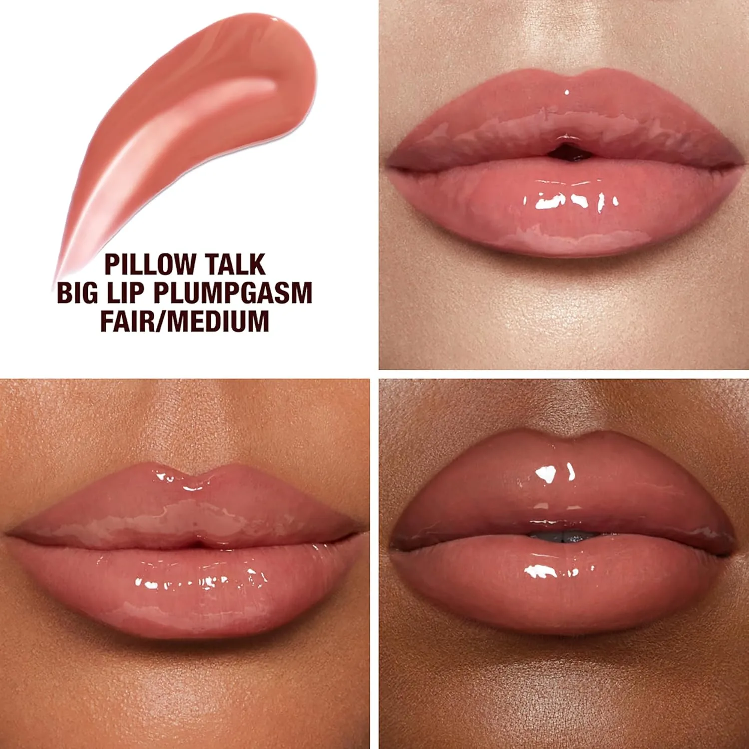 Charlotte Tilbury Big Lip Plumpgasm блеск для губ - подарочный набор Essential - увлажняющий бальзам с гиалуроновой кислотой и технологией Heat + Ice, Fair/Medium - pink nude — фото 4