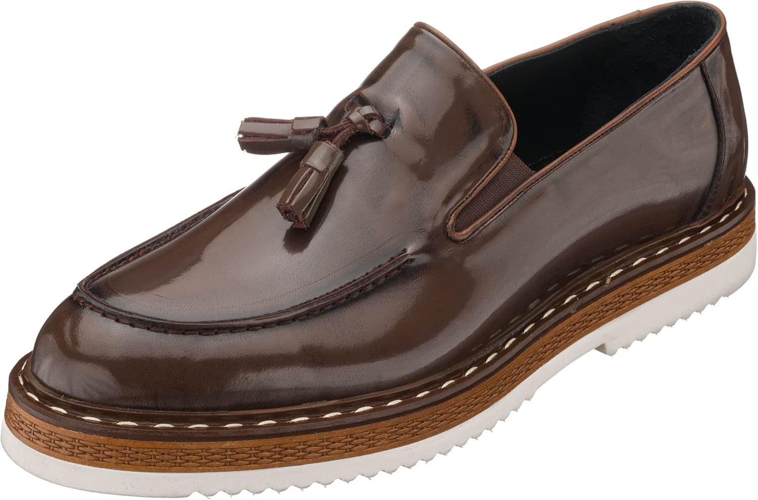 

Мужские коричневые кожаные лоферы с бахромой DALGALA, ручная работа, слипоны, модные легкие повседневные обувь с подошвой EVA