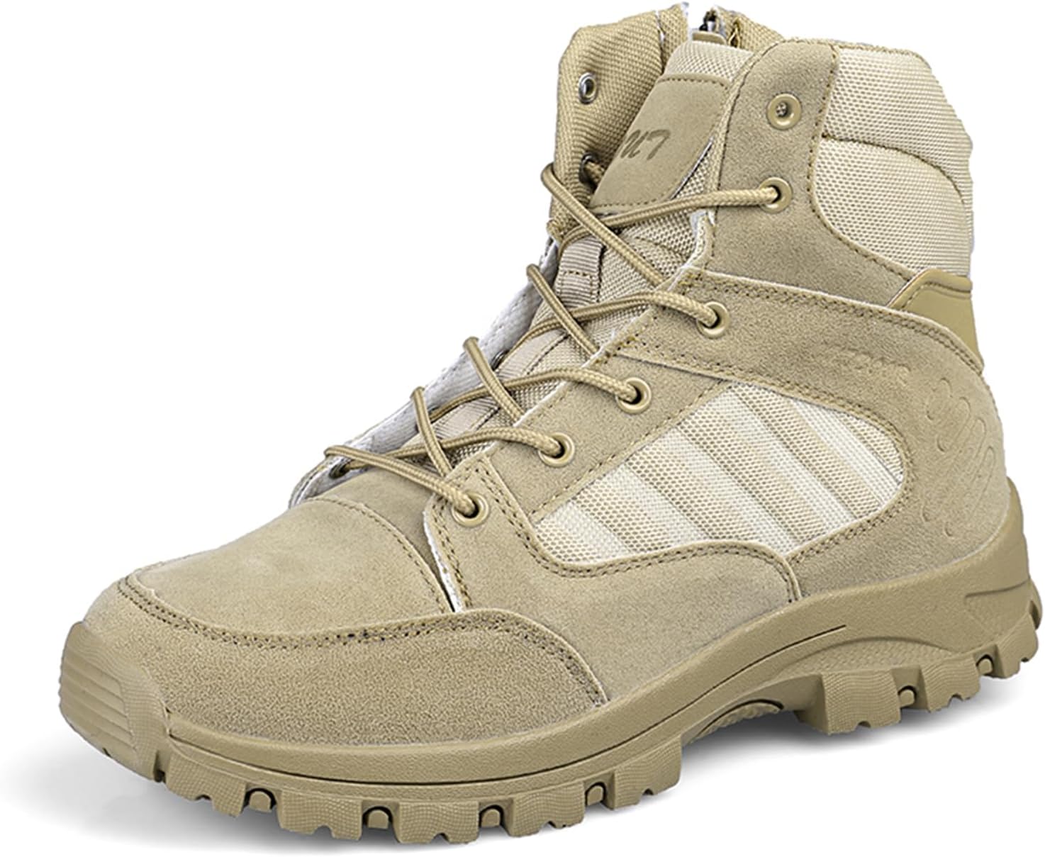 

Мужские ботинки военного тактического стиля из замшевой кожи с сеткой, на шнуровке Tengfeifly, хаки