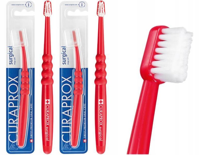 

2x Мануальная зубная щетка деликатная после процедур CURAPROX Surgical Mega Soft