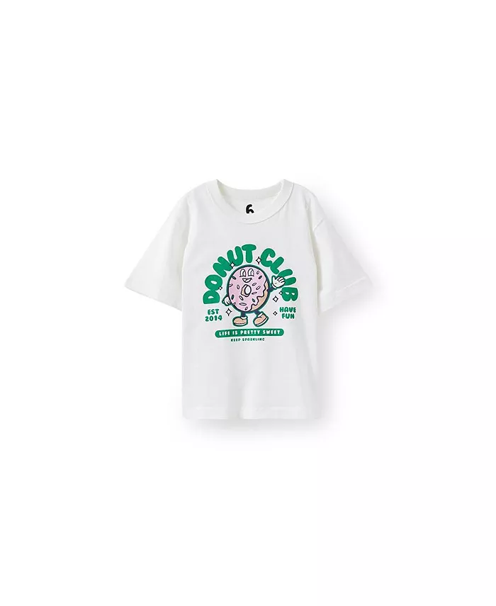 

Детская футболка с принтом Little/Big Poppy оверсайз COTTON ON, белый