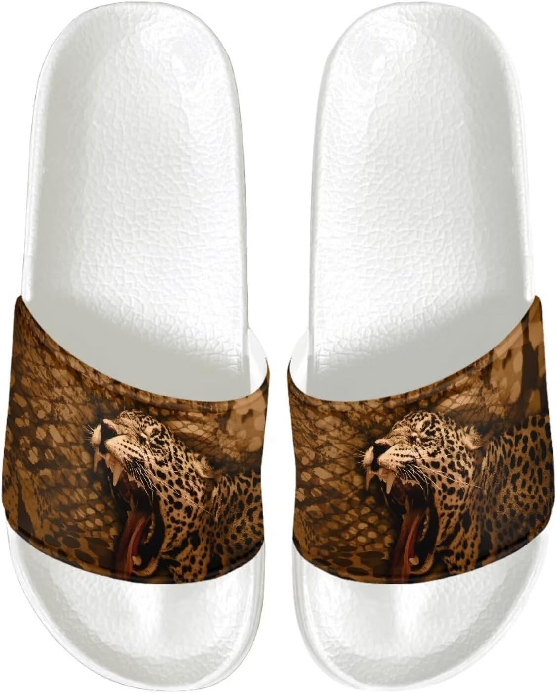 

Мужские шлепанцы с плоской подошвой, нескользящие, быстро сохнущие, для душа, для ванной комнаты, для улицы и дома Jrysaedy, Snakeskin Leopard