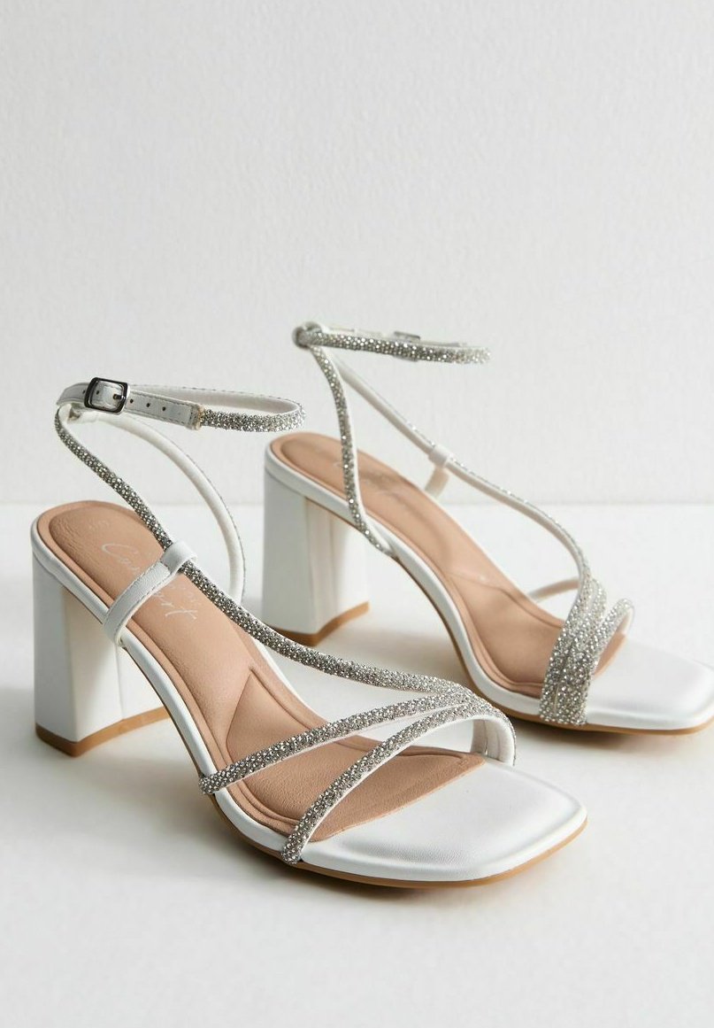 Босоножки на высоком каблуке DIAMANTÈ EMBELLISHED MULTI STRAP New Look, белый — фото 2