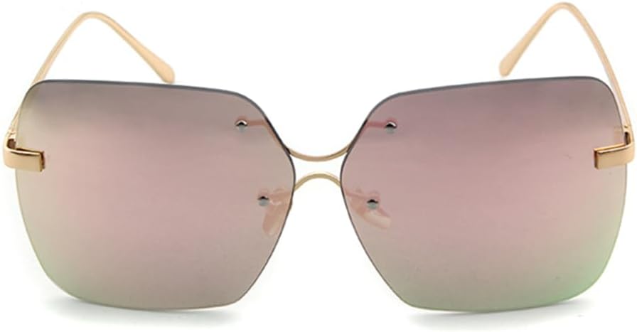 

Модные солнцезащитные очки без оправы для женщин, градиентные коричневые, увеличенного размера, с защитой от УФ-излучения UV400, для активного отдыха на природе VFDHN, 3