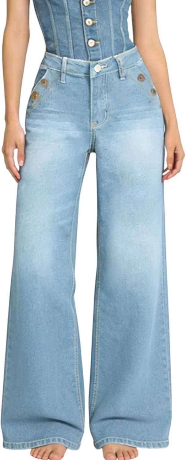 

Женские джинсы Wide Leg High Waisted CFNZER