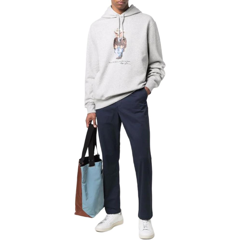 Брюки прямого кроя с эластичным поясом Polo Ralph Lauren, синие — фото 4