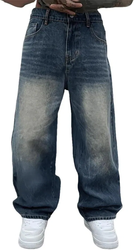 Джинсы прямые свободные Men's Loose Fit Wide Leg, 99mscf148
