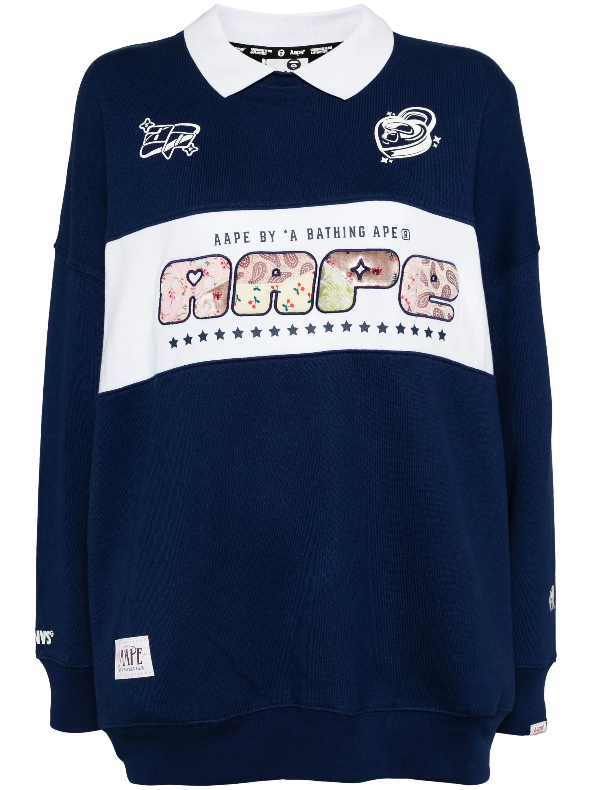 

Толстовка с воротником поло и логотипом Aape By A Bathing Ape, синий