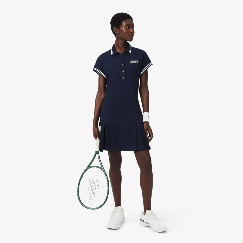 Платье-поло для тенниса Lacoste Roland Garros, тёмно-синее — фото 4