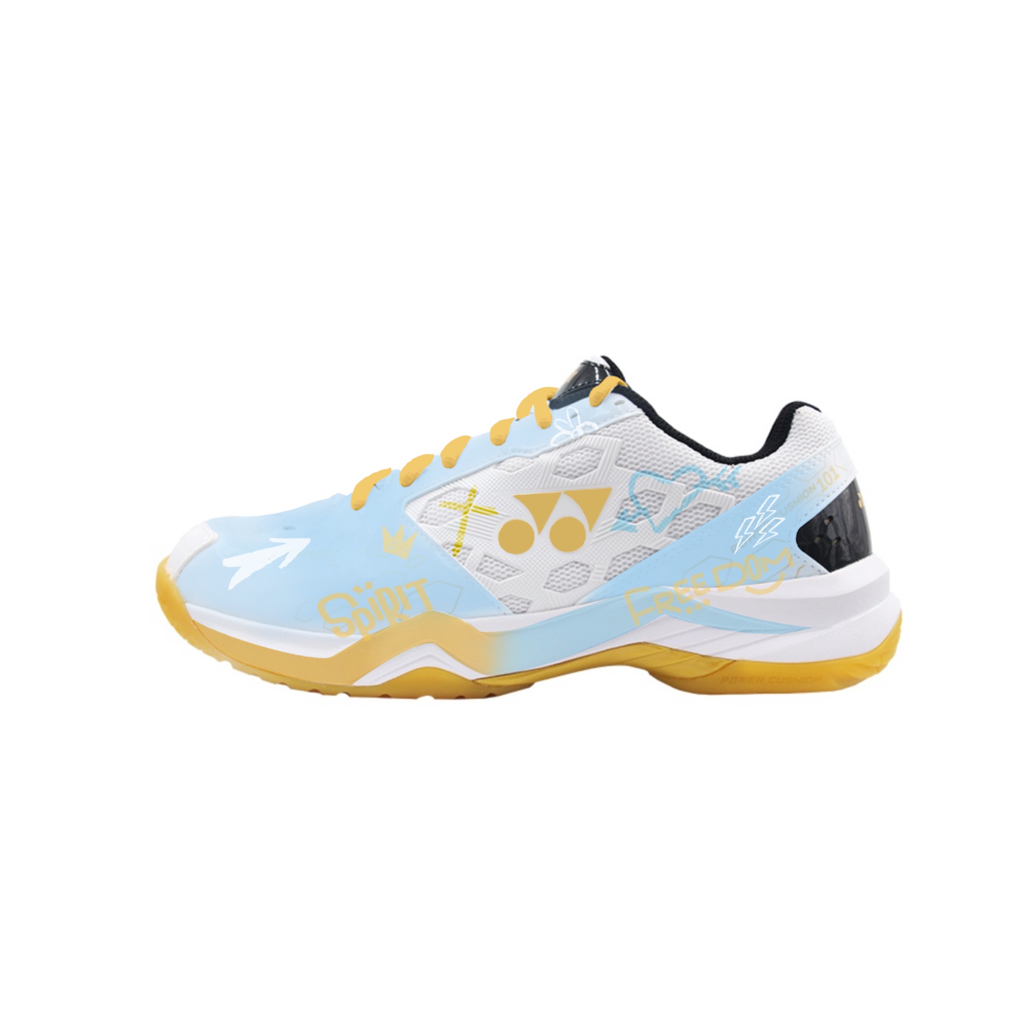 

Power Cushion устойчивые к истиранию дышащие низкие кроссовки для бадминтона unisex YONEX, желтый/синий