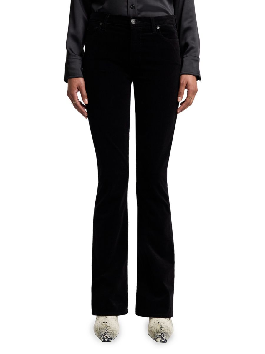 

Расклешенные джинсы Ali Velvet с низкой талией 7 For All Mankind, черный