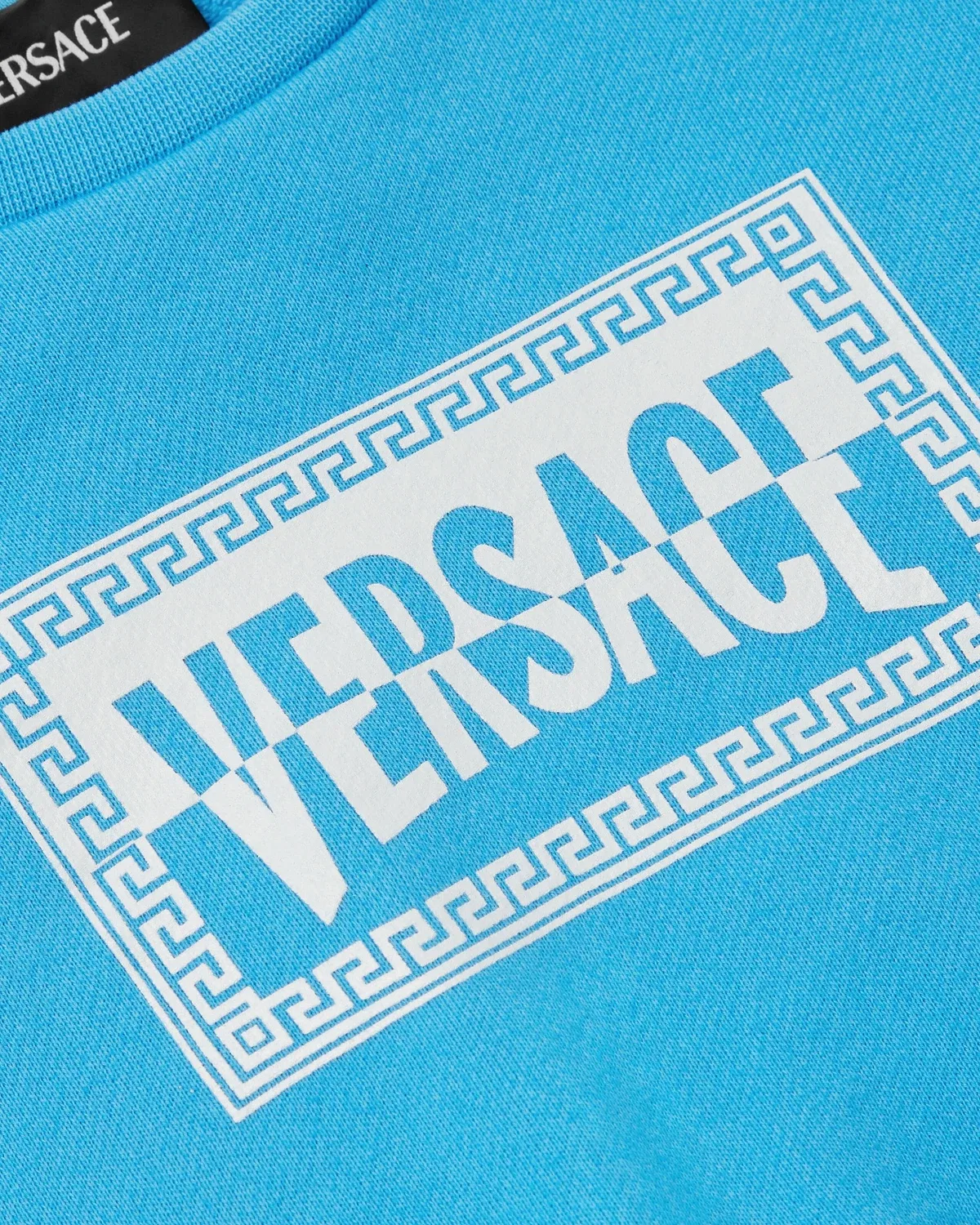 Детский свитшот из хлопкового джерси с принтом VERSACE, голубой — фото 4