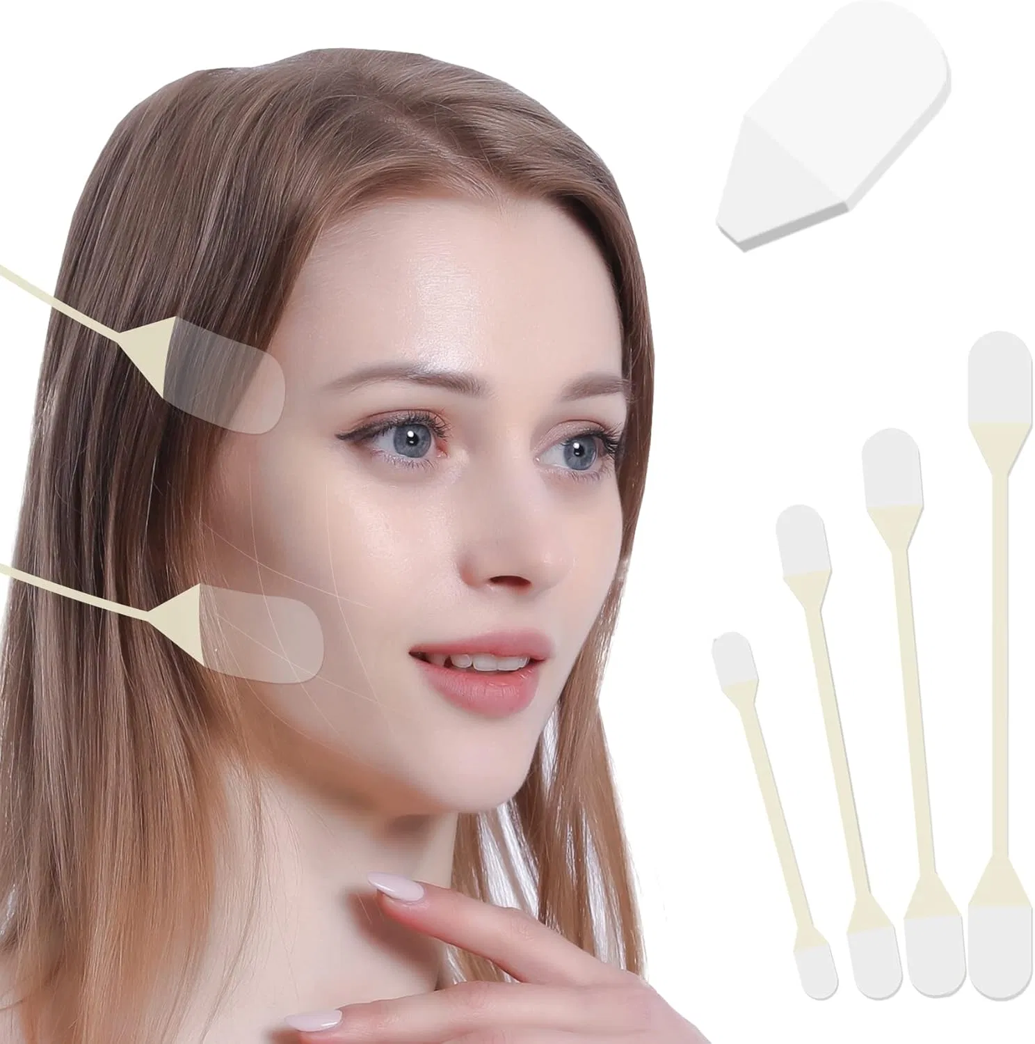 Фейслифтинг лента для лица, ультратонкая невидимая, 4 полоски 20 штук, Generic