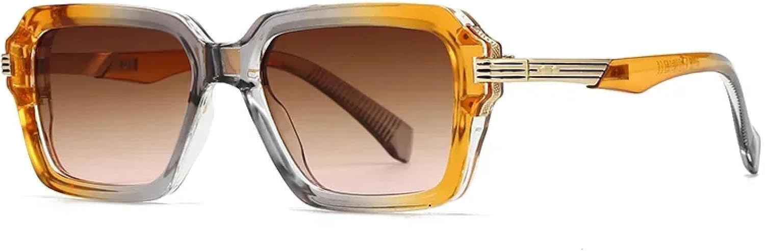 

Солнцезащитные очки с защитой от УФ-излучения UV400 | Двухцветные панк-очки | Для женщин и мужчин, для занятий спортом на открытом воздухе и вождения DSVIGF, Orange Gray Tea