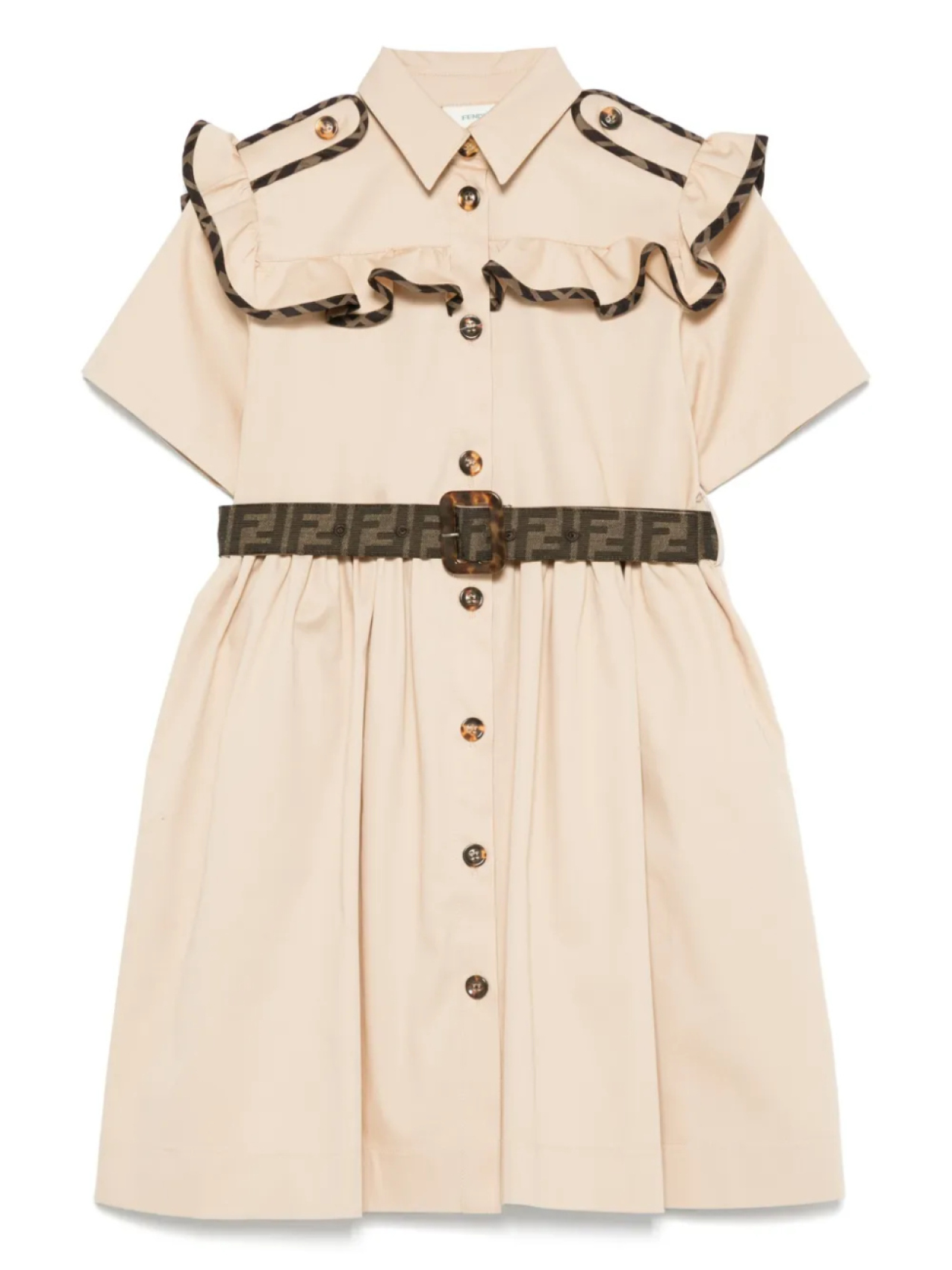 

Габардиновое платье Fendi Kids, нейтральный