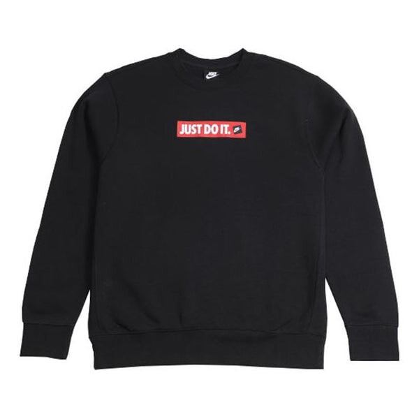 Толстовка Nike JDI Printing Fleece Lined Athleisure Casual Sports Black Round Neck Pullover Black, черный