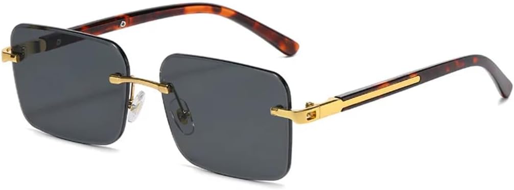 

Солнцезащитные очки с защитой UV400 | Металлическая оправа в стиле панк | Металлические петли | Для женщин и мужчин | Для занятий спортом на открытом воздухе и вождения DSVIGF, Gold-black