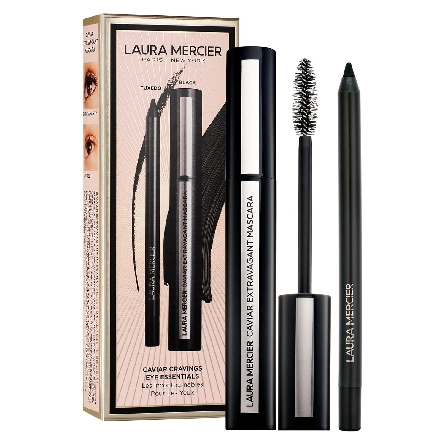 Laura Mercier Caviar Tightline Eyeliner: стойкий цвет, устойчивый к складкам, водостойкий, гелевая увлажняющая формула, идеален для tightline, линии ресниц и водной линии, Black Eyeliner and Mascara