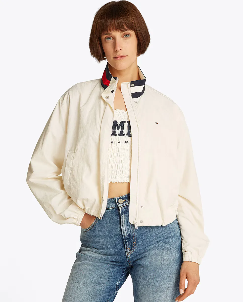 

Женская куртка без капюшона с застежкой-молнией Tommy Jeans, белый