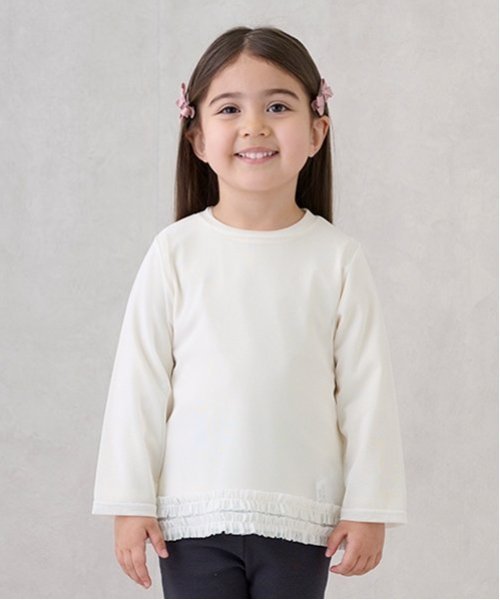 Прозрачная многослойная футболка с длинными рукавами Petit main, Off white