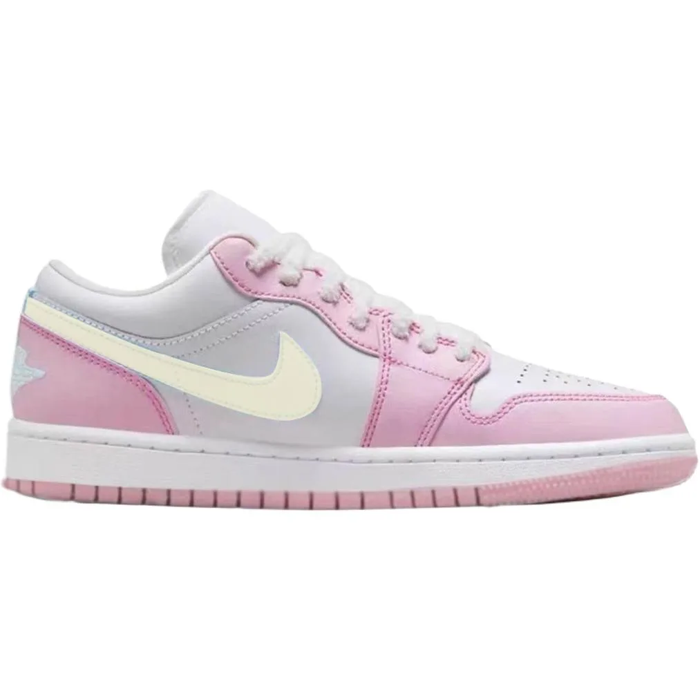 Jordan Детские баскетбольные кроссовки mid top Air 1 Yellow Claw, розовые, унисекс — фото 3