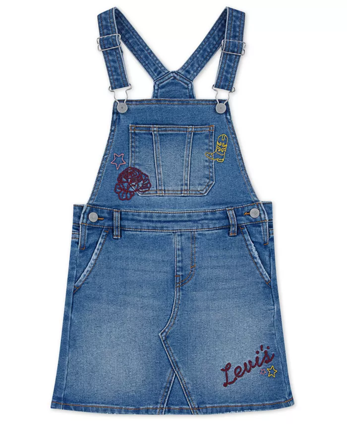 

Большие девочки вышитая юбка-трапеция платье Levi'S, синий