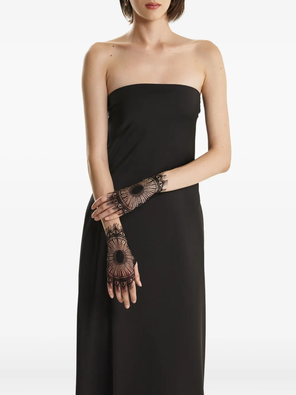 

Перчатки с кружевной отделкой и бахромой 2310 STUDIO, черный