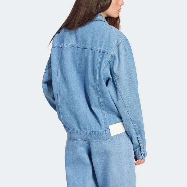 Женская джинсовая куртка Adidas Originals, цвет Light Blue — фото 3