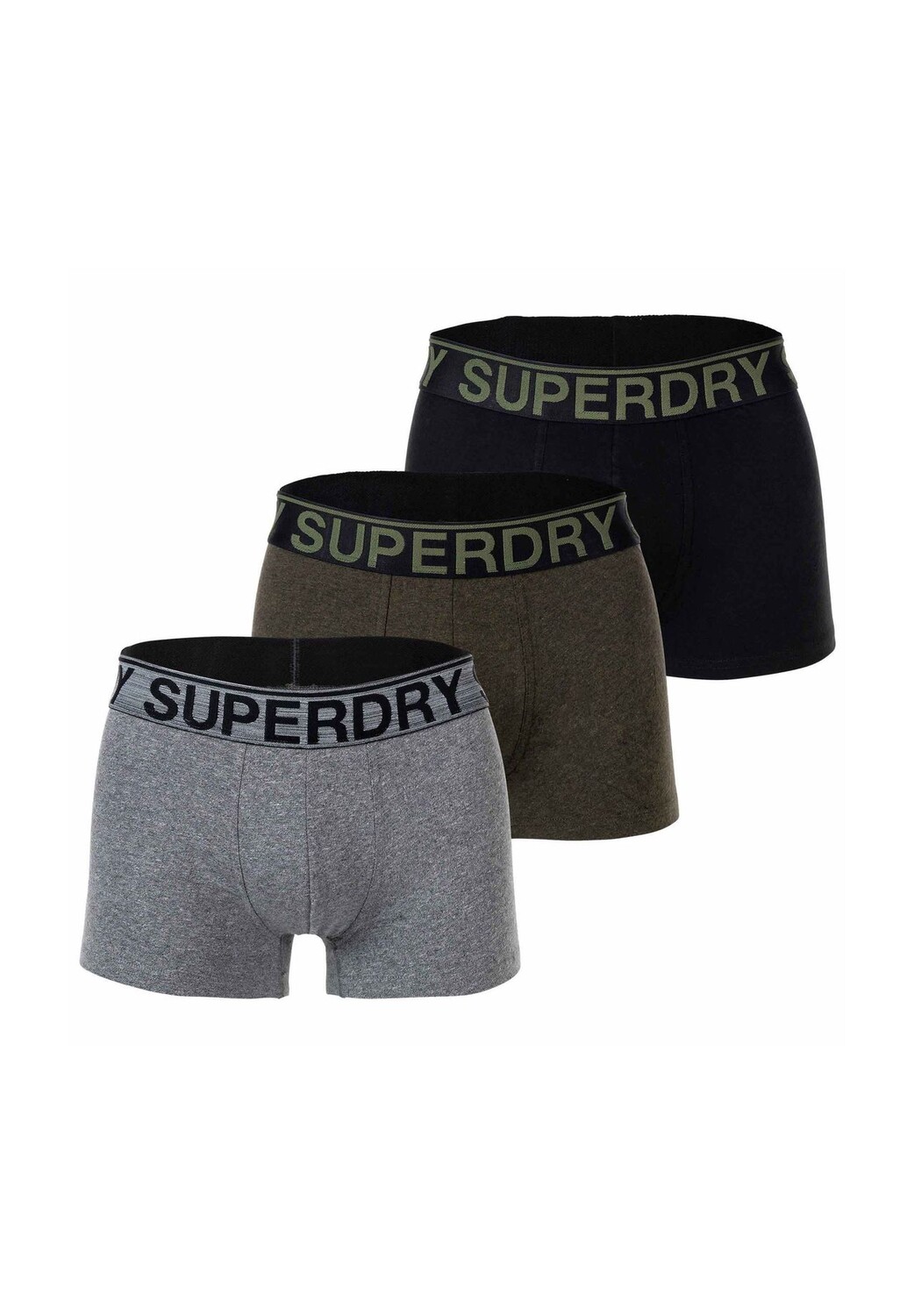 

Мужские шорты-боксеры, 3 шт. - TRUNK TRIPLE PACK, пояс с логотипом, натуральный хлопок Superdry., цвет Schwarz Grau