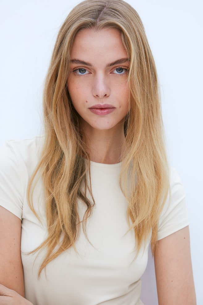

Футболка, облегающая фигуру H&M, бежевый