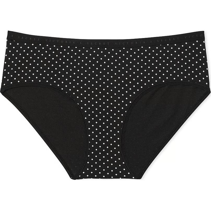 

Victoria's Secret Трусы-хипхагеры из стрейч-хлопка с черными точками, женские, 1 упаковка, черные в горошек