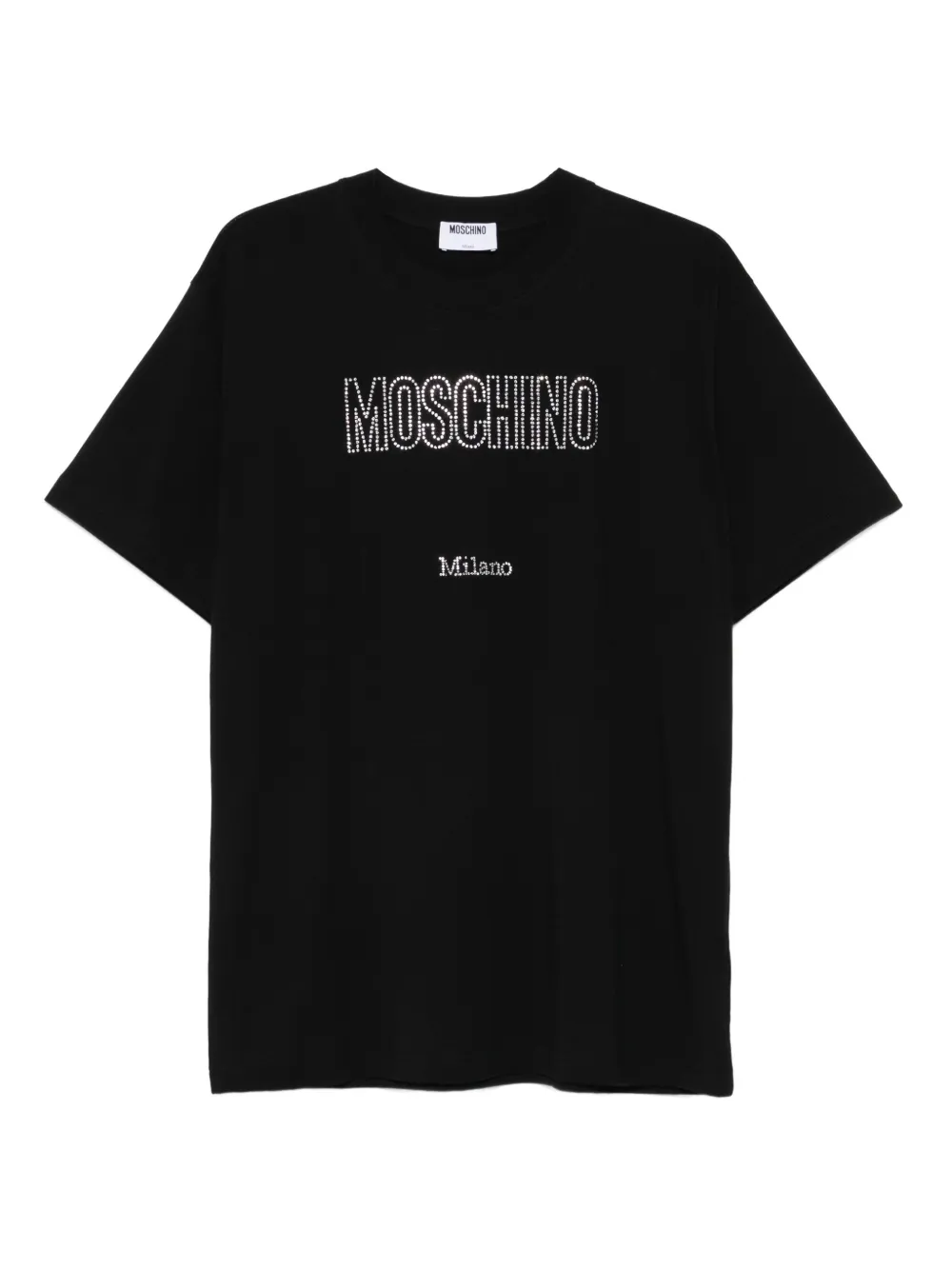 

Футболка с декорированным логотипом Moschino, черный