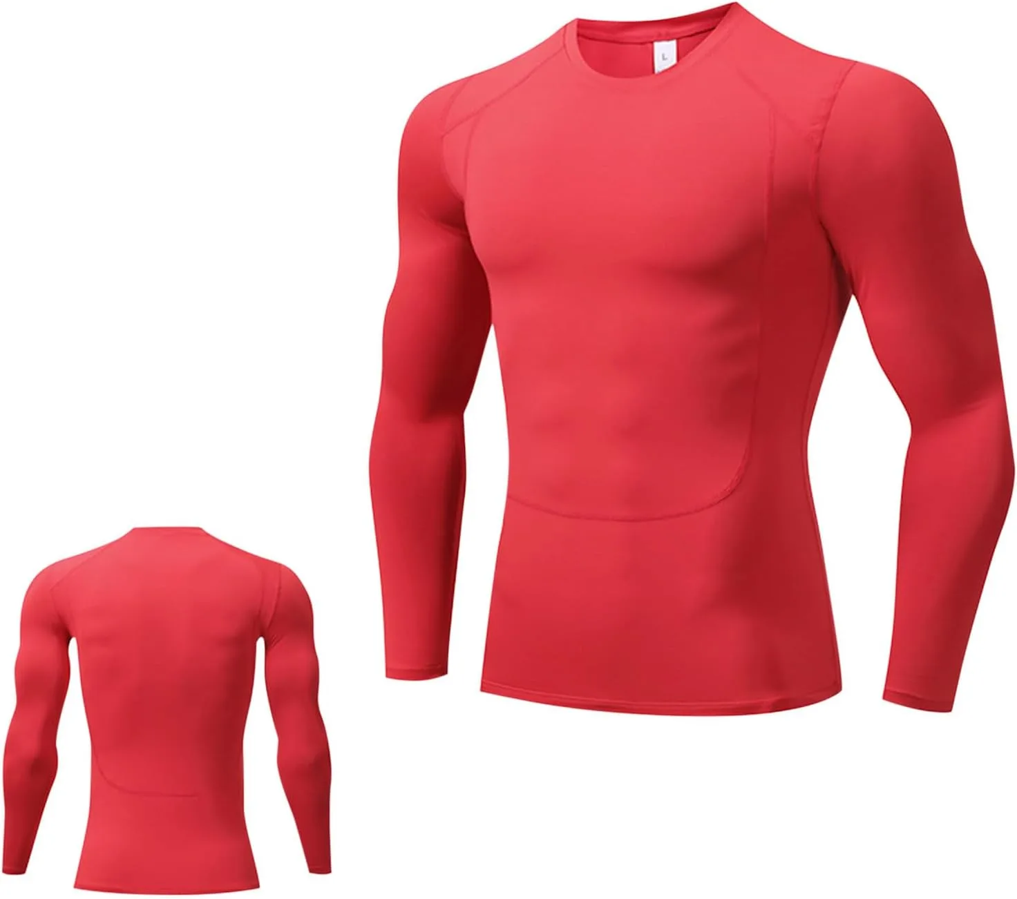 Футболка с длинным рукавом и круглым вырезом для мужчин, Slim Fit
