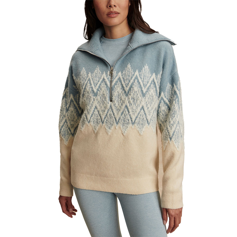 

Свитер Varley Hedda Fairisle с застежкой-молнией до середины груди (женский), Ashley Blue