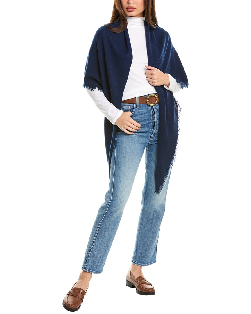 

Треугольная накидка Forte Cashmere Fringe Cashmere, синий