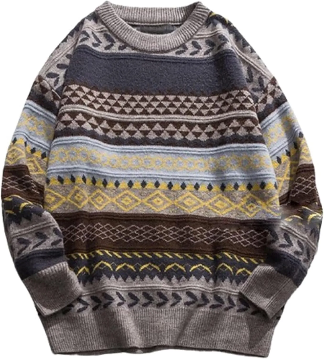 

Мужской вязаный свитер Vintage, полоска, оверсайз SAGGION