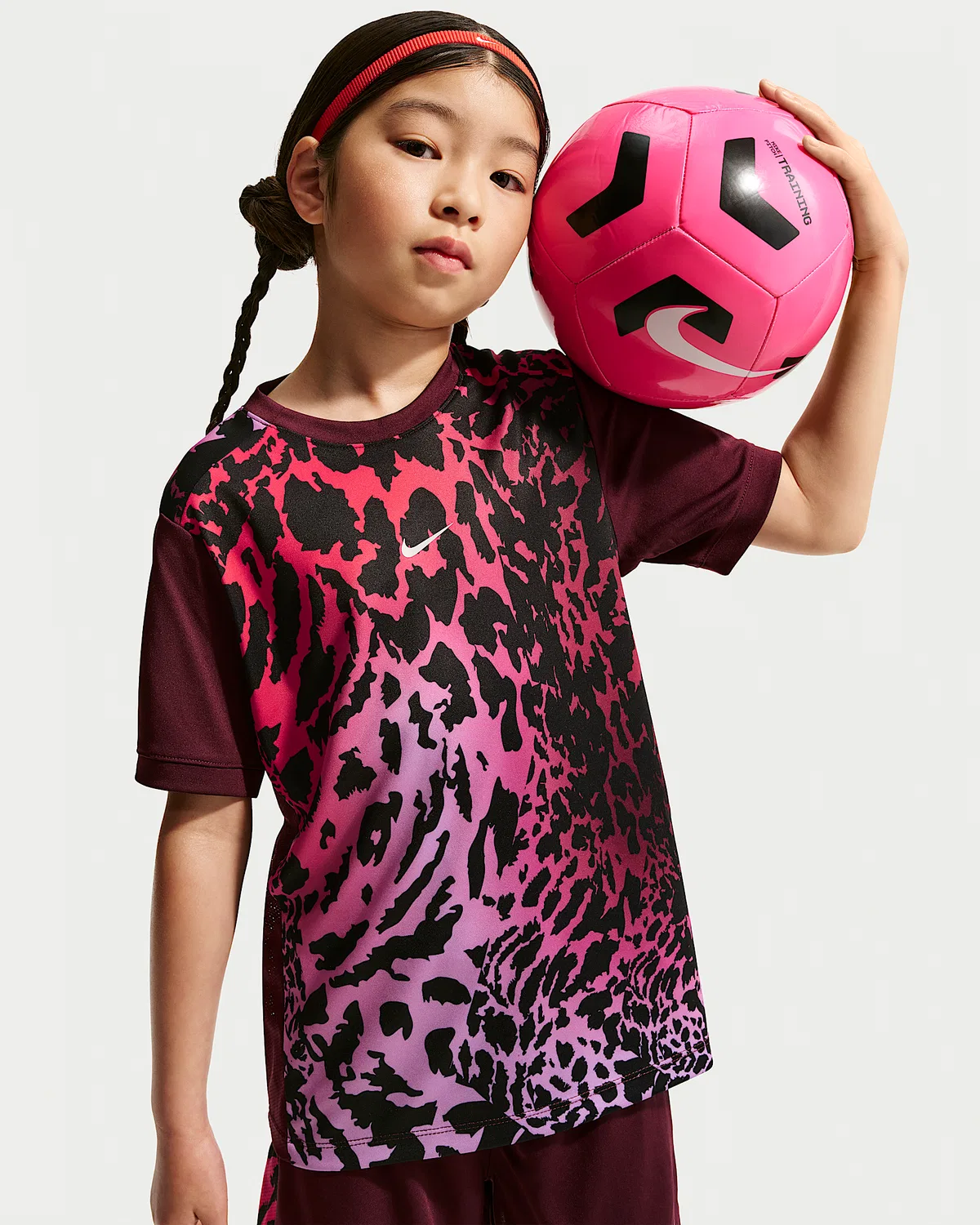 Детская футболка Nike United Academy Dri-FIT, Burgundy Crush/Burgundy Crush/Pure Platinum