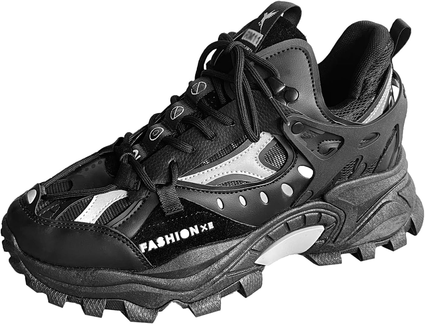 

Мужские прогулочные туфли Модные массивные кроссовки Повседневные дышащие увеличивающие рост обувь Zhoupulp, черный