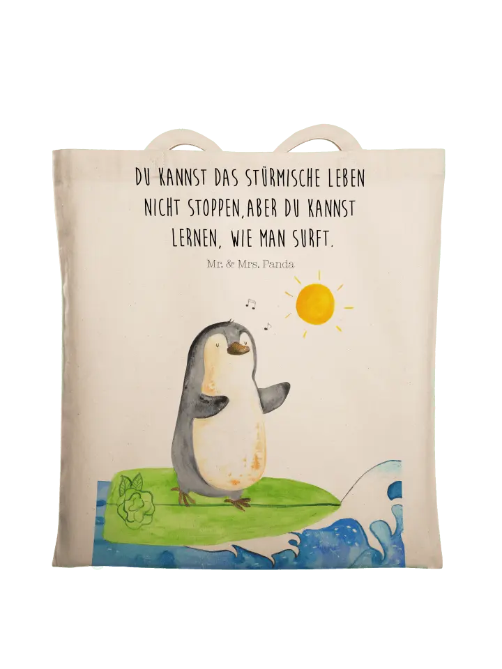 

Сумка для переноски Mr & Mrs Panda Pinguin Surfer, кремовый