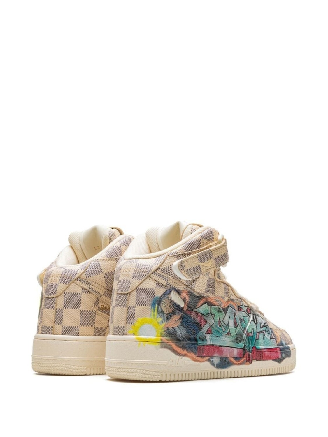 Nike кроссовки Air Force 1 Mid из коллаборации с Louis Vuitton, нейтральный цвет — фото 3