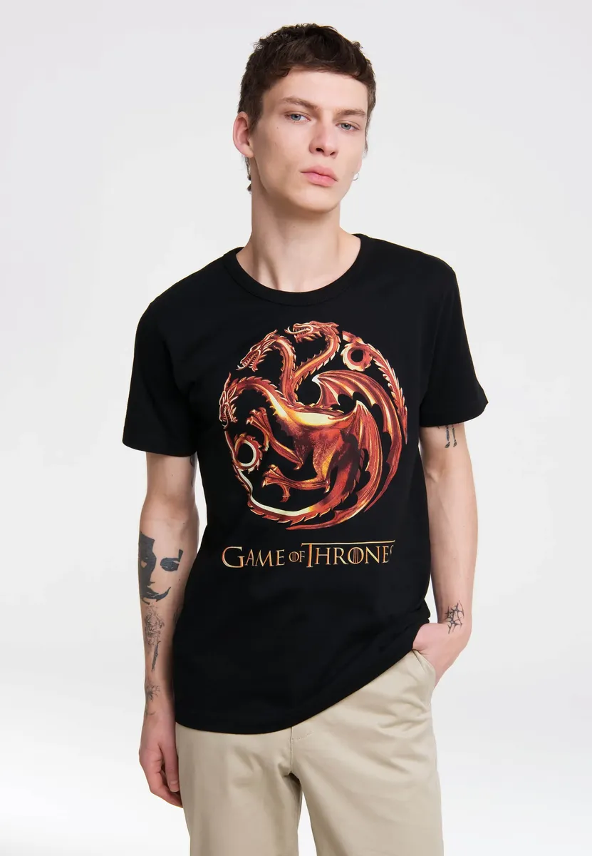 

Футболка Logoshirt "Игра престолов - Таргариен" с большим принтом спереди, черный