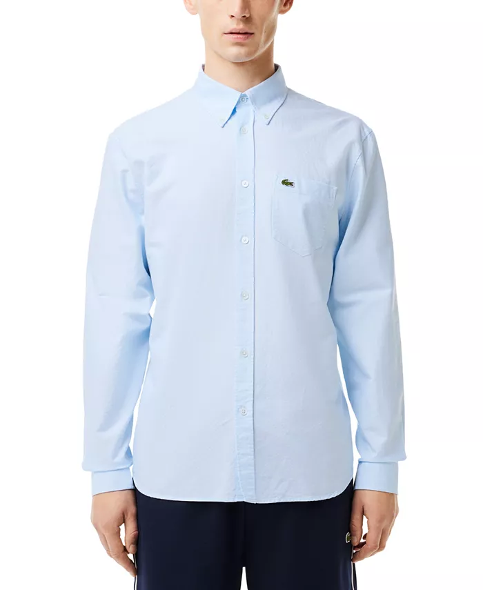 

Мужская рубашка из оксфордской ткани с длинным рукавом на пуговицах Lacoste, белый