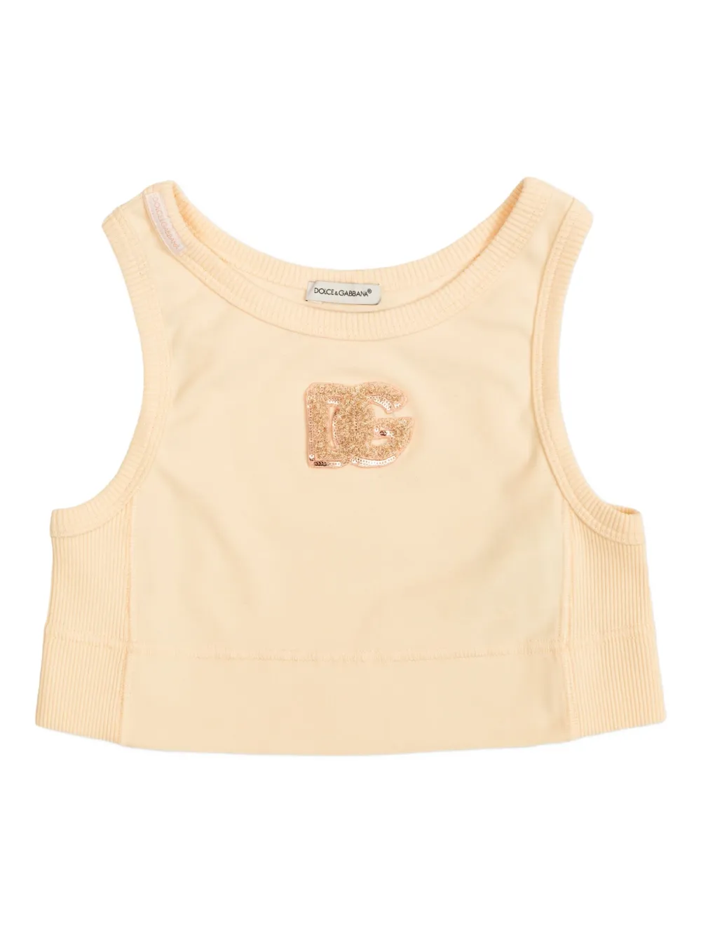 

Топ в рубчик с логотипом Dolce & Gabbana Kids, нейтральный