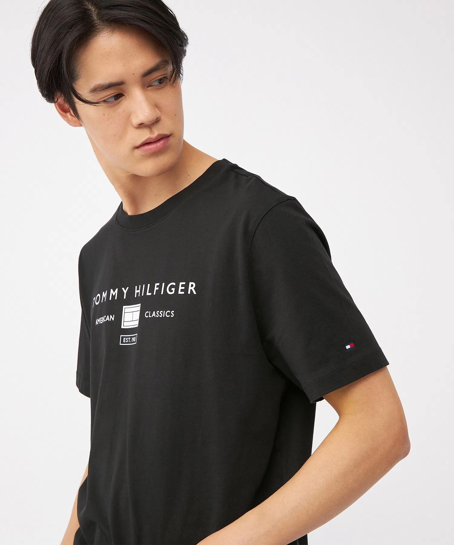 Унисекс футболка с логотипом TOMMY HILFIGER чёрный