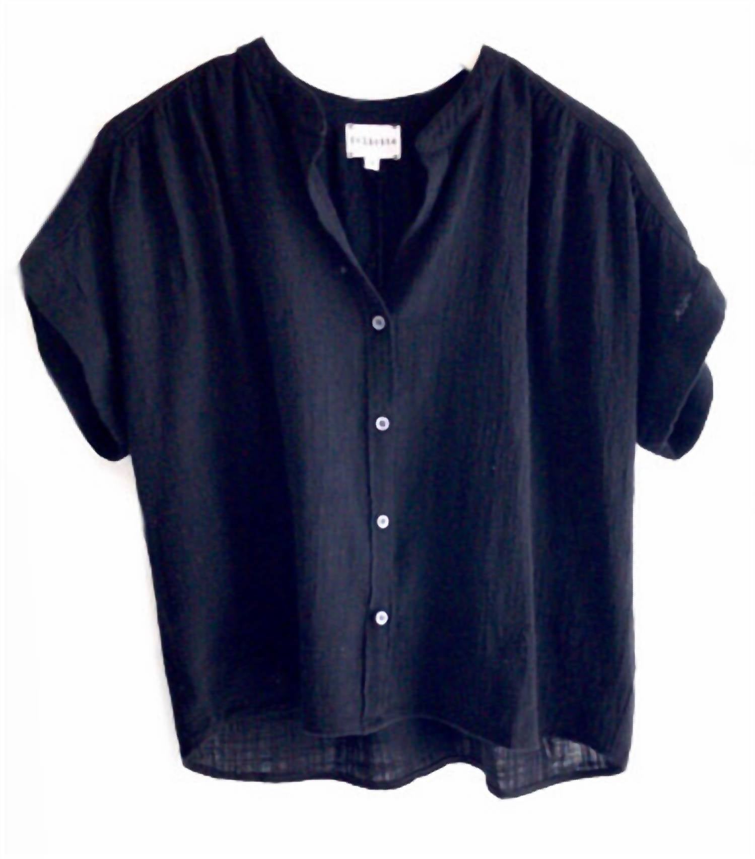 

Топ из газовой ткани с короткими рукавами, темно-синего цвета Felicite, темно-синий